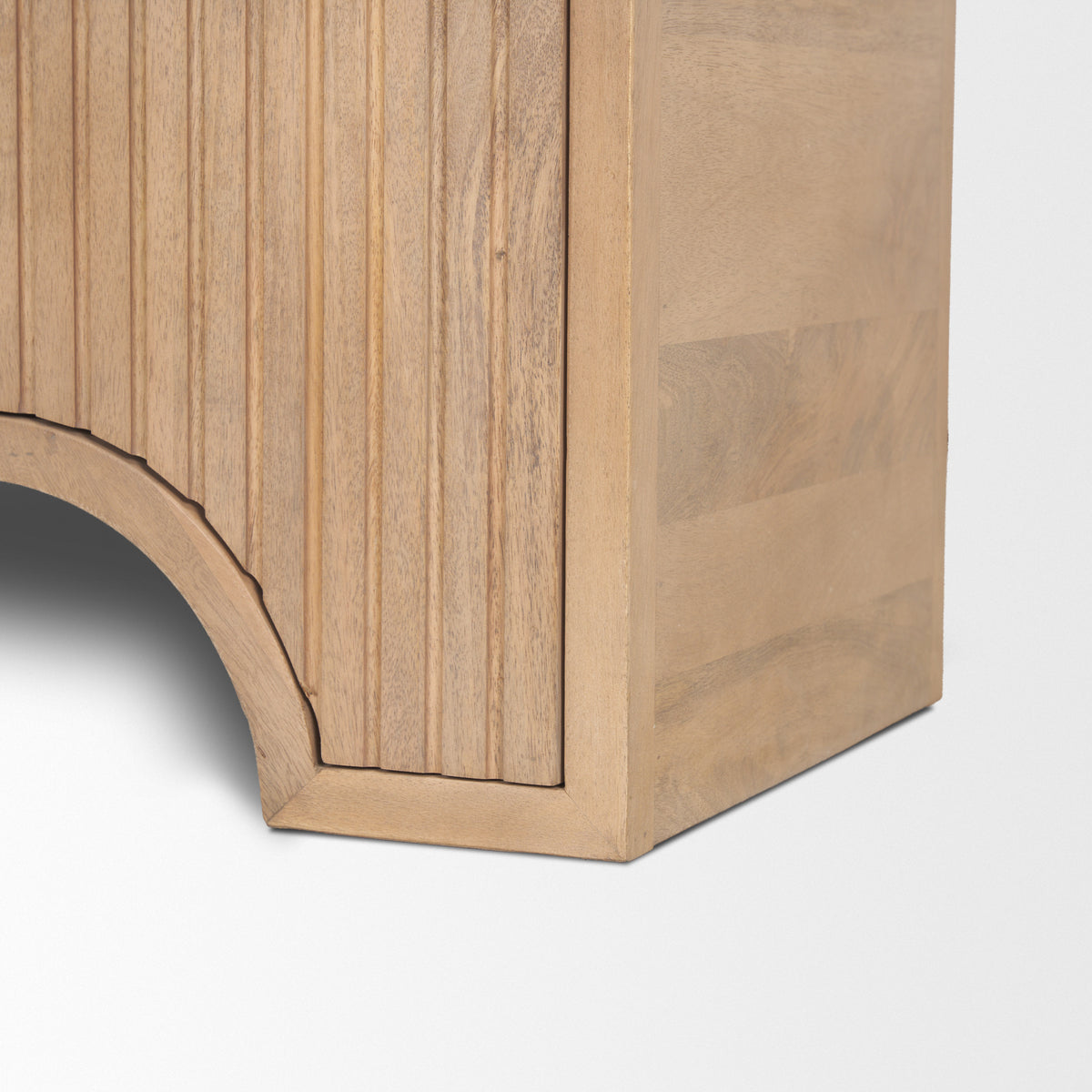 Sorina Light Brown Reverse Fluted Wood Accent Cabinet - Ornate Home