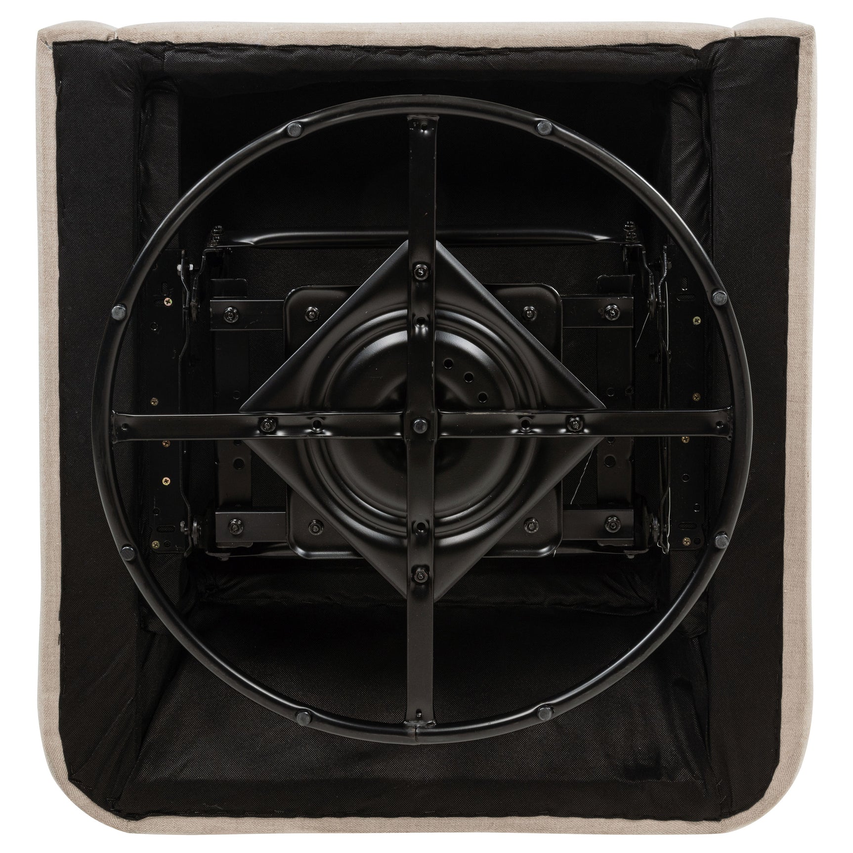 Sorrel Latte Fabric Upholstered Swivel Glider Arm Chair - Ornate Home