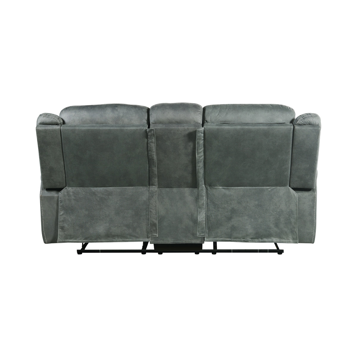 Sorrento Charcoal Motion Loveseat with Console - Ornate Home