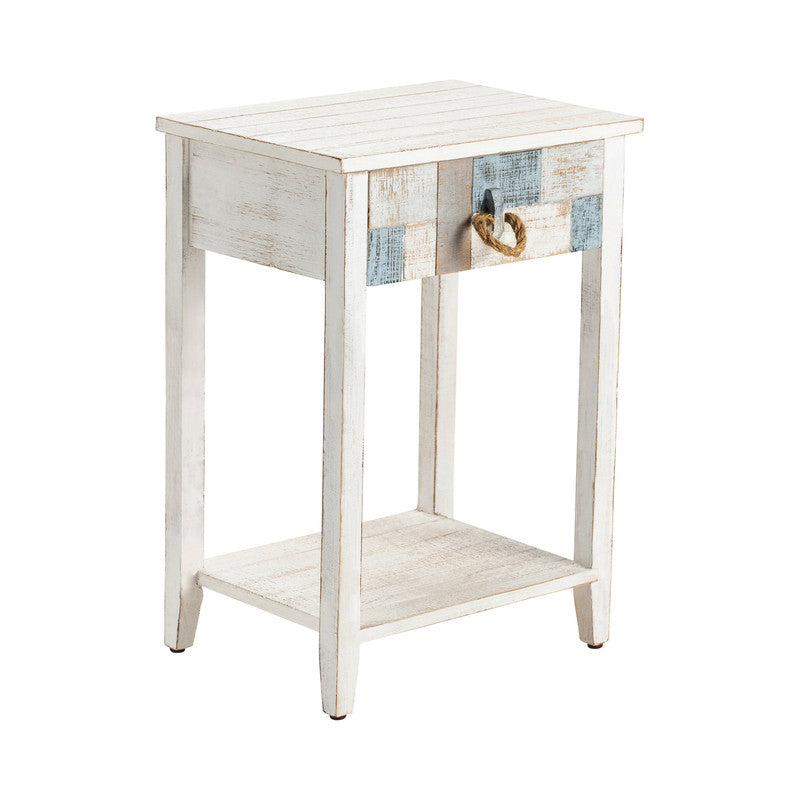 South Shore White/Blue End Table - Ornate Home