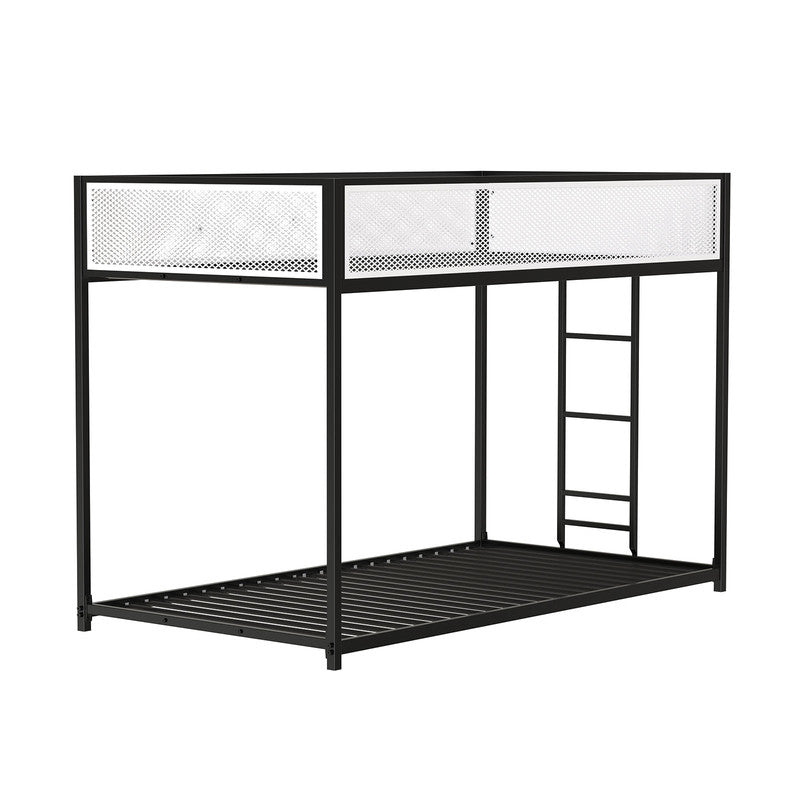 Southall Matte Black/Matte White Twin/Twin Metal Bunk Bed - Ornate Home
