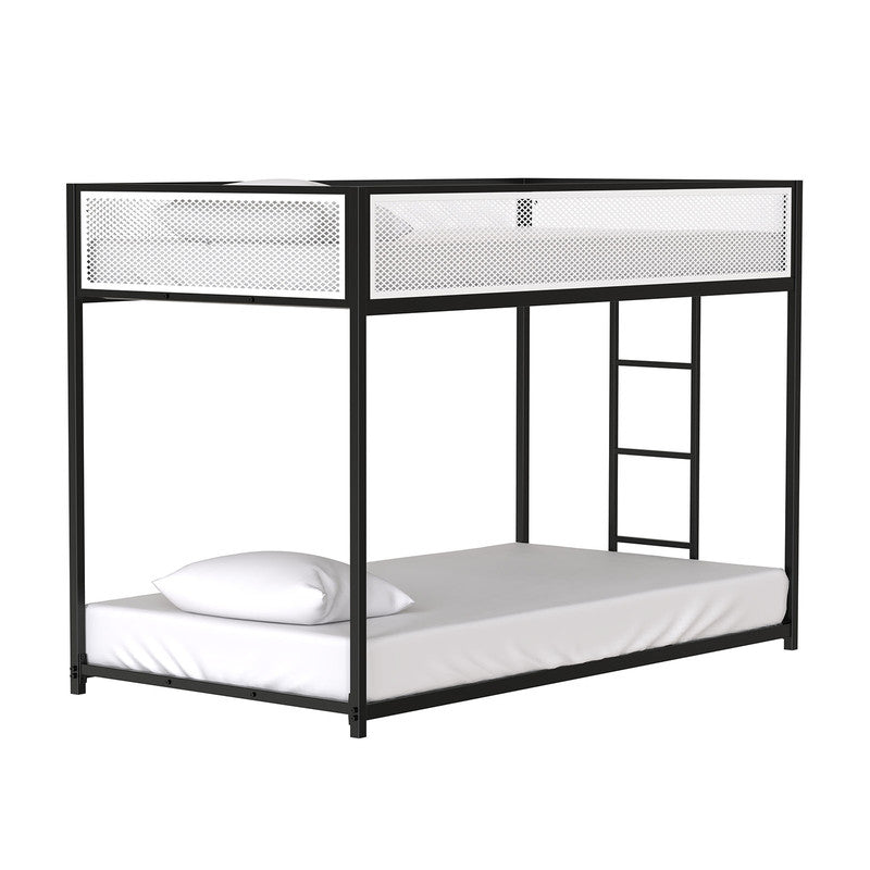 Southall Matte Black/Matte White Twin/Twin Metal Bunk Bed - Ornate Home