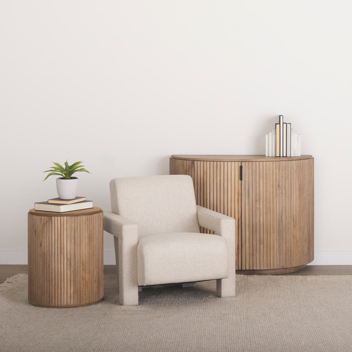 Sovereign Cream Oatmeal Fully Upholstered Accent Chair