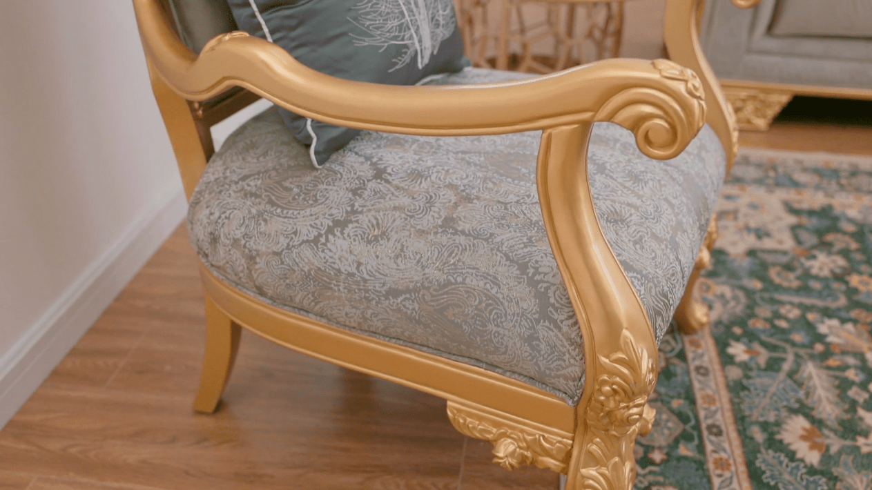 Sovereign Gray/Gold 3-Pc Living Room Set/ HD-3PC9041 - Ornate Home