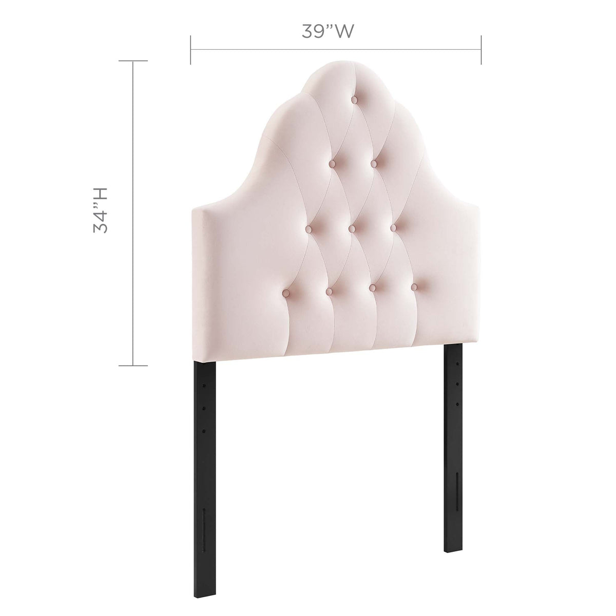 Sovereign Pink Diamond Tufted Performance Velvet Twin Headboard - Ornate Home