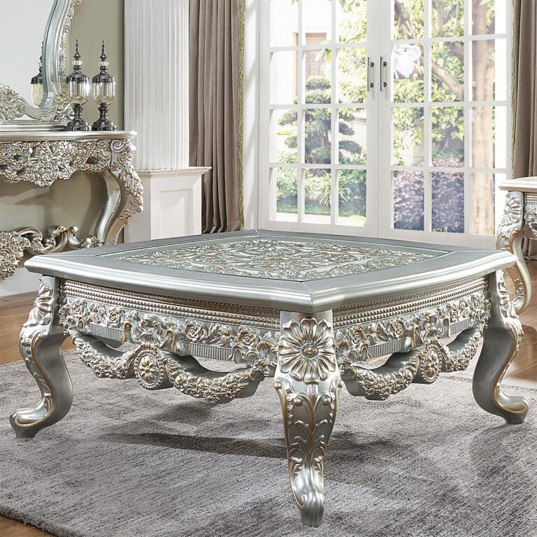 Sovereign Silver Coffee Table / HD-C905S - Ornate Home