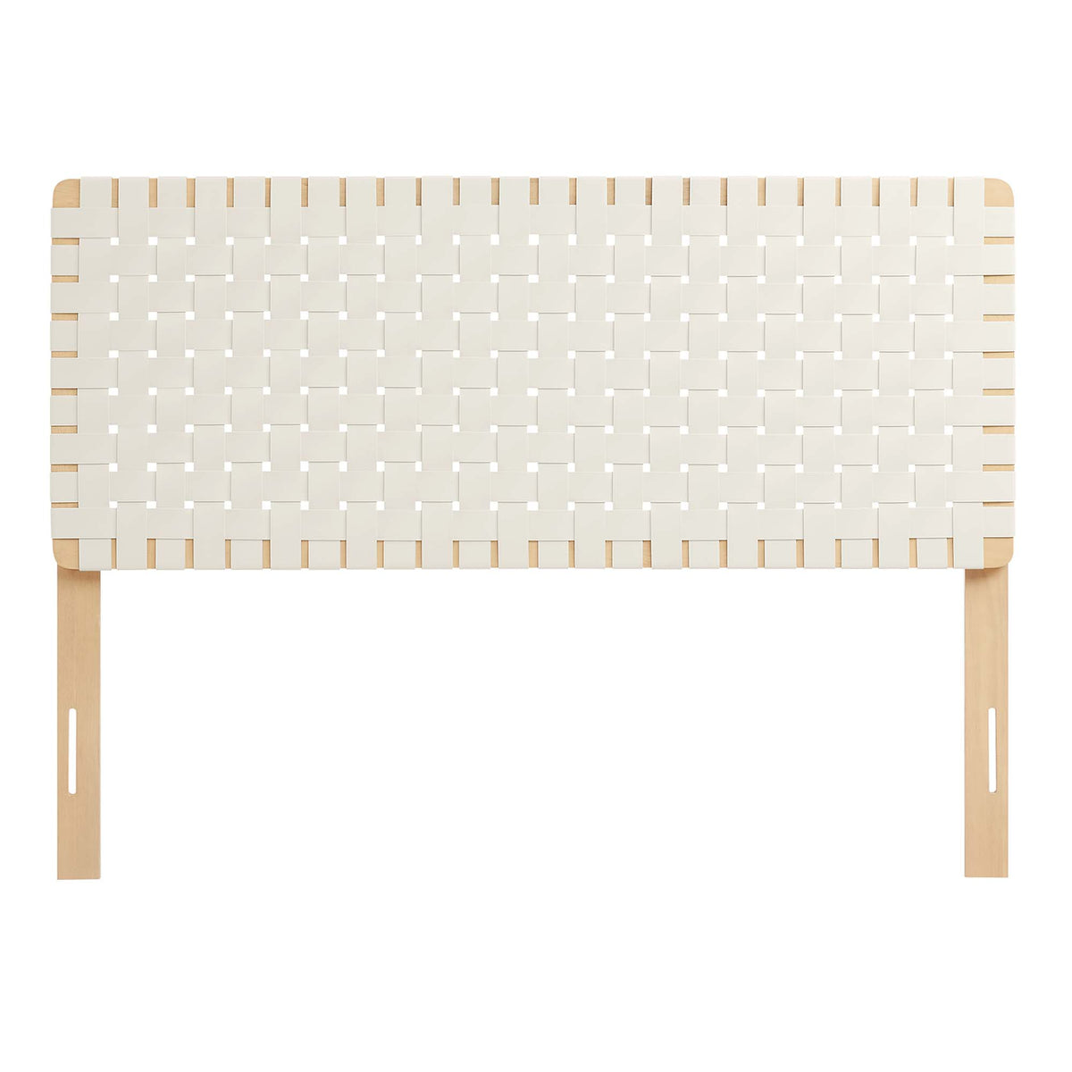 Sparta Natural/Beige Weave Vegan Leather Full Headboard - 1x55.5" - Ornate Home