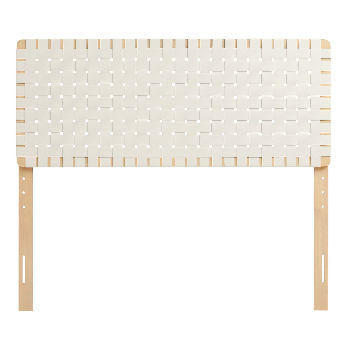 Sparta Natural/Beige Weave Vegan Leather Full Headboard - 1x55.5" - Ornate Home