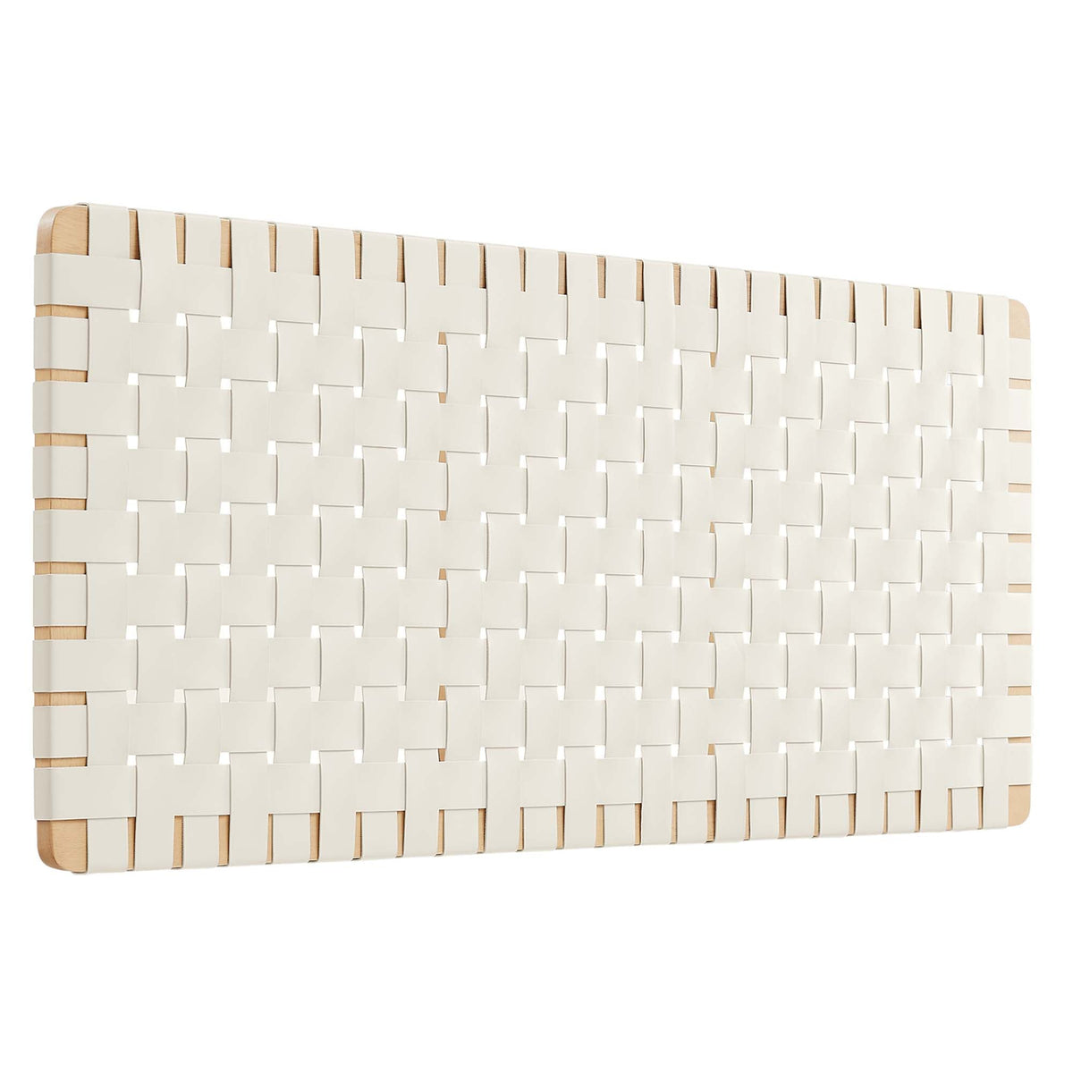 Sparta Natural/Beige Weave Vegan Leather Full Headboard - 1x55.5x22.6" - Ornate Home