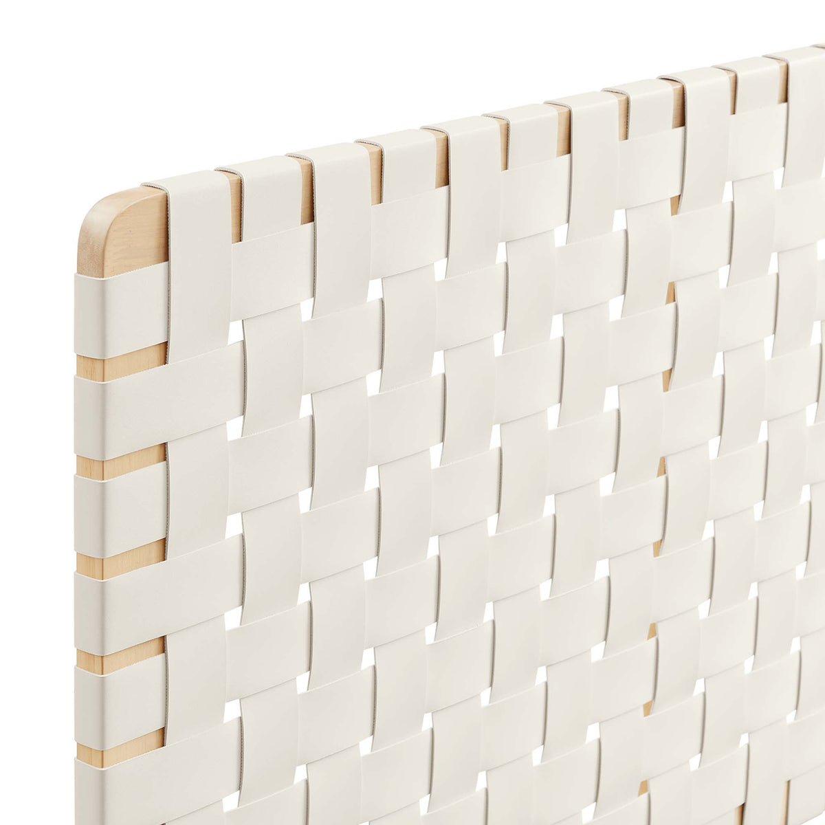 Sparta Natural/Beige Weave Vegan Leather Full Headboard - 1x55.5x22.6" - Ornate Home