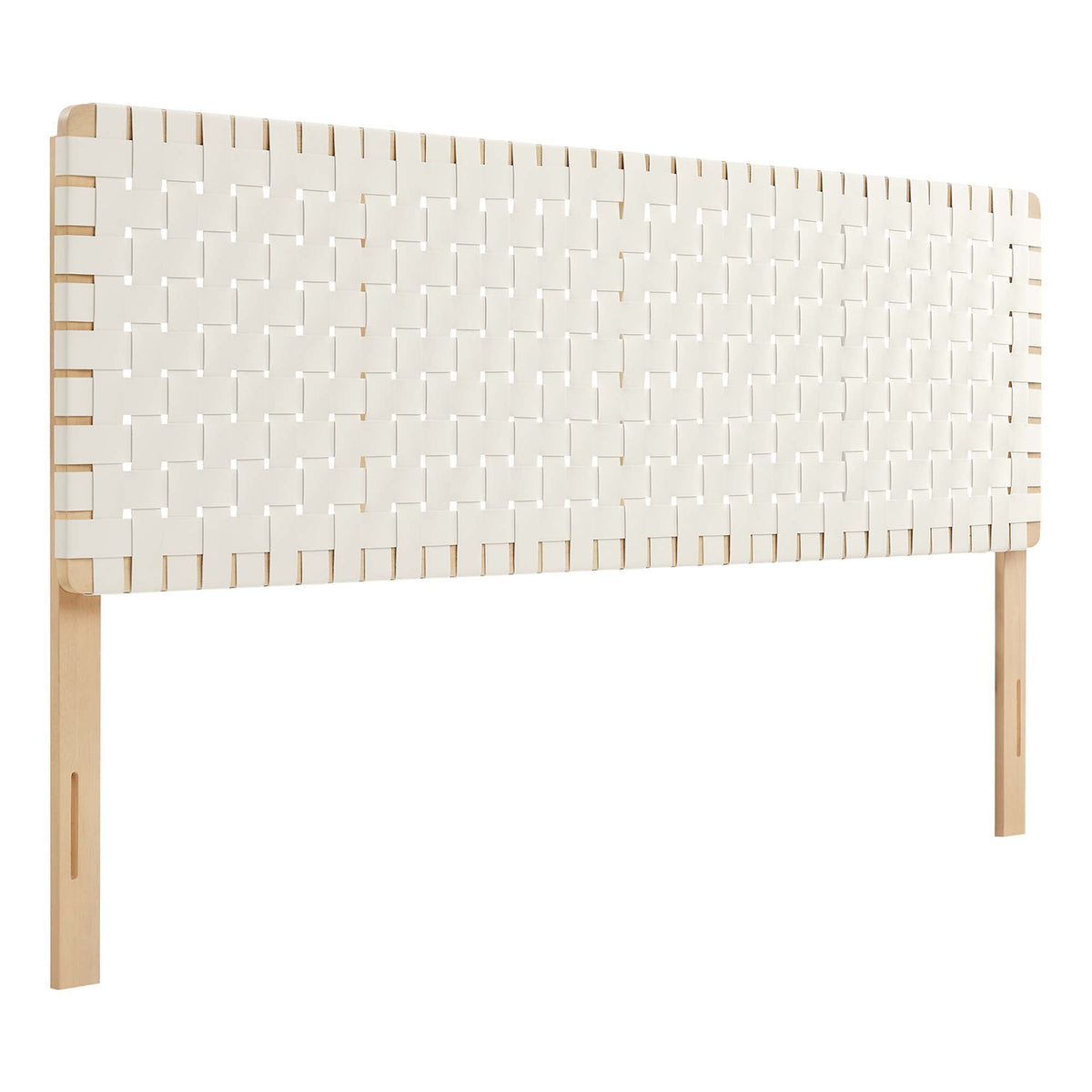 Sparta Natural/Beige Weave Vegan Leather King Headboard - Ornate Home