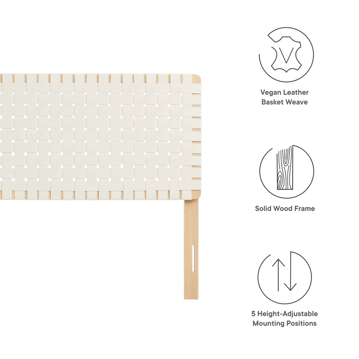 Sparta Natural/Beige Weave Vegan Leather King Headboard - Ornate Home