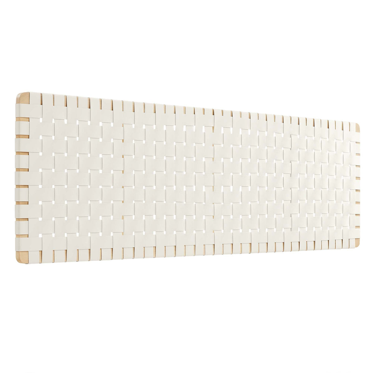 Sparta Natural/Beige Weave Wall-Mount Vegan Leather King Headboard - Ornate Home