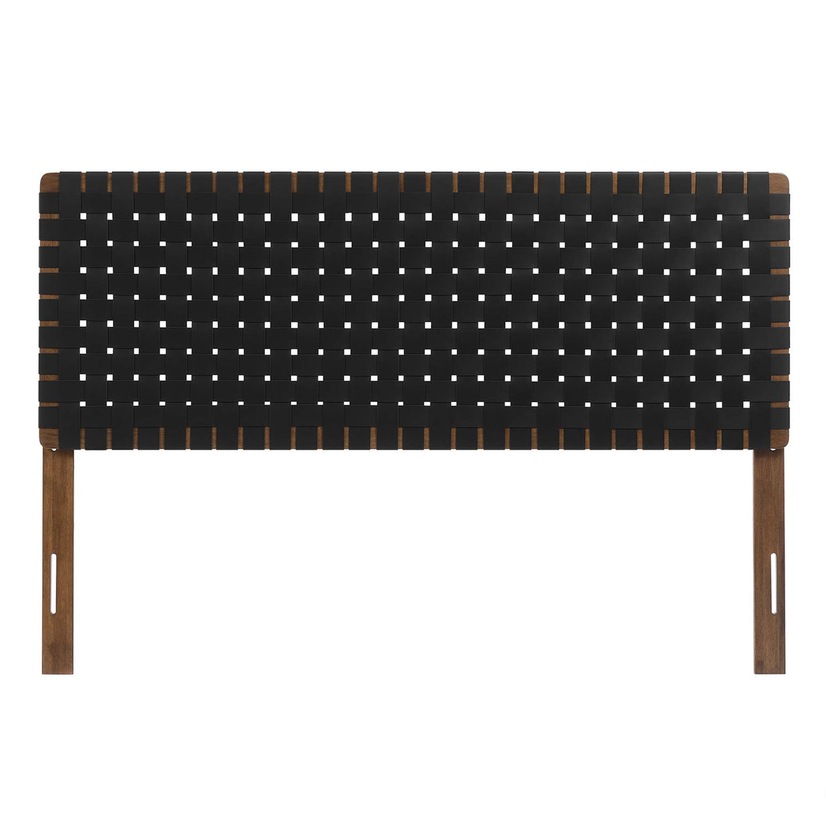Sparta Walnut/Black Weave Vegan Leather Queen Headboard - Ornate Home