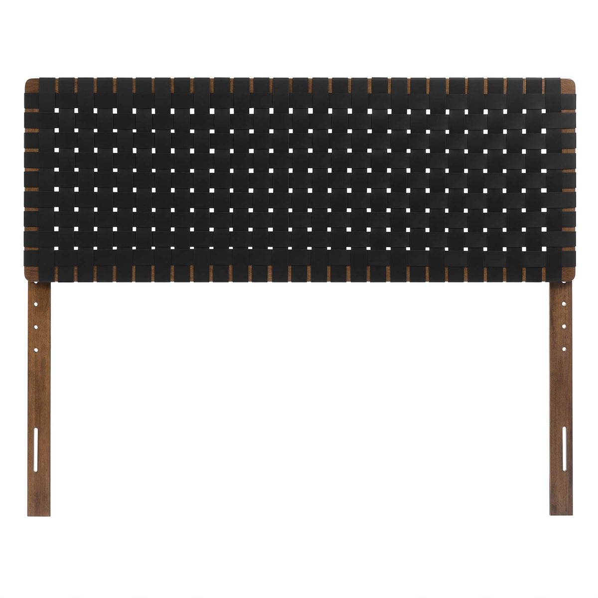 Sparta Walnut/Black Weave Vegan Leather Queen Headboard - Ornate Home