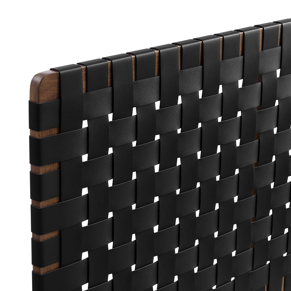 Sparta Walnut/Black Weave Vegan Leather Queen Headboard - Ornate Home