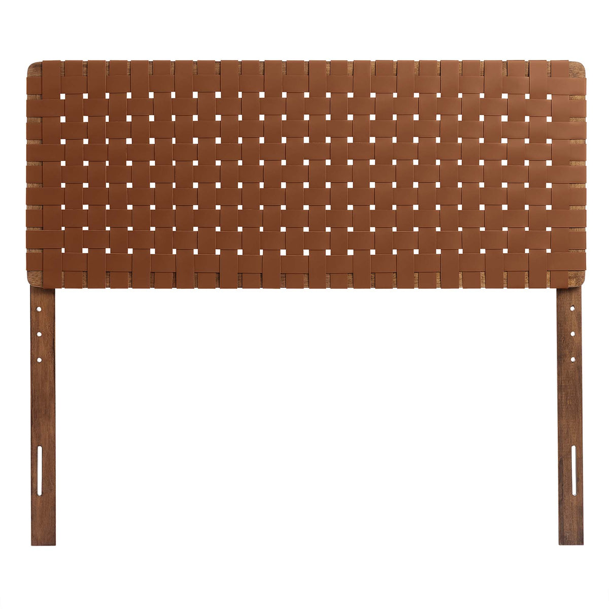 Sparta Walnut/Brown Weave Vegan Leather Full Headboard - 1x55.5" - Ornate Home