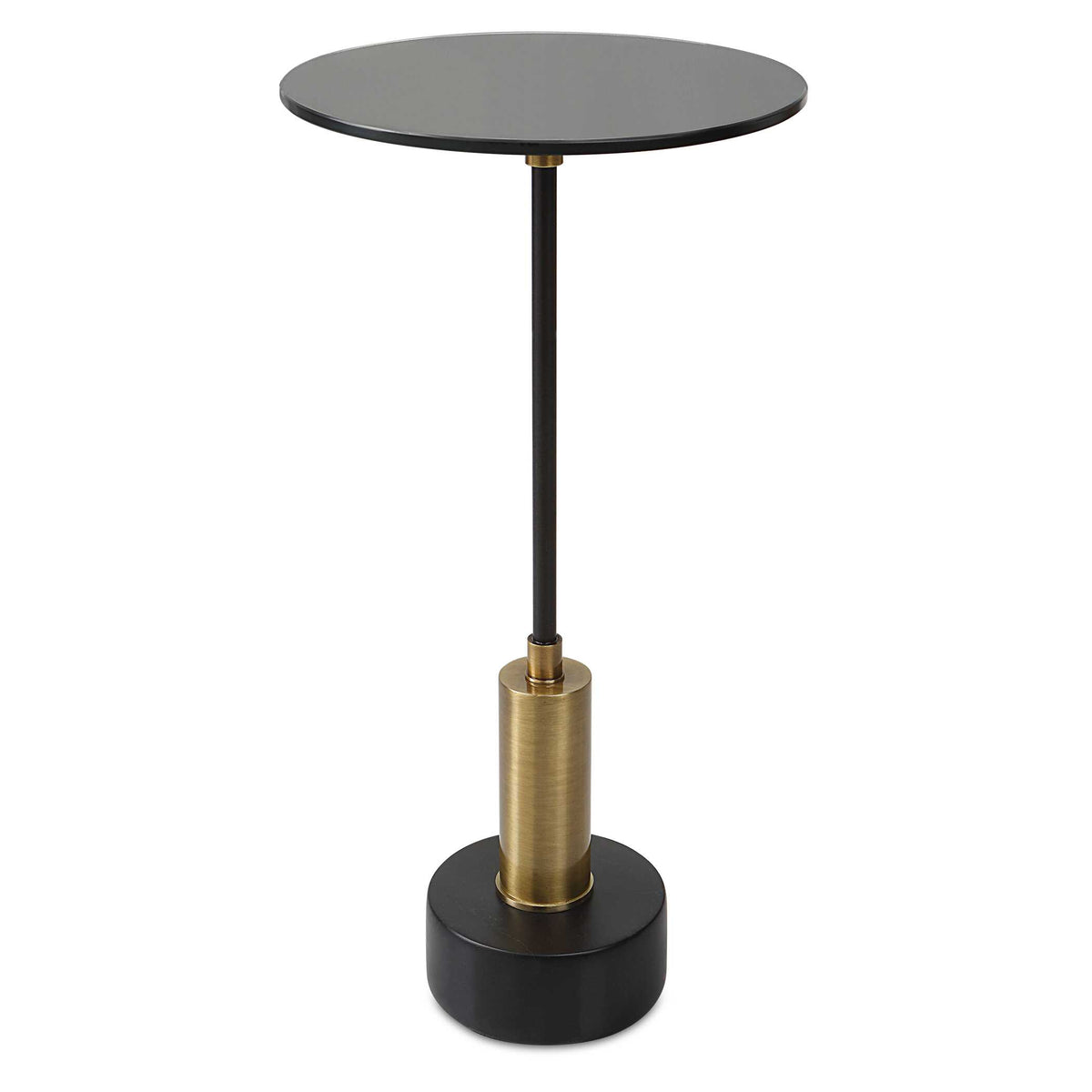 Spector Black/Brass Modern Accent Table - Ornate Home
