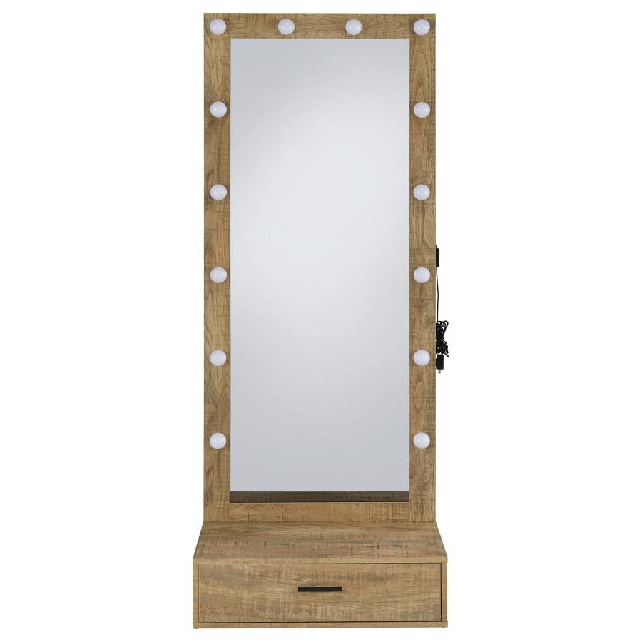 Spector Mango 1-drawer Lighted Full-Length Floor Mirror - Ornate Home