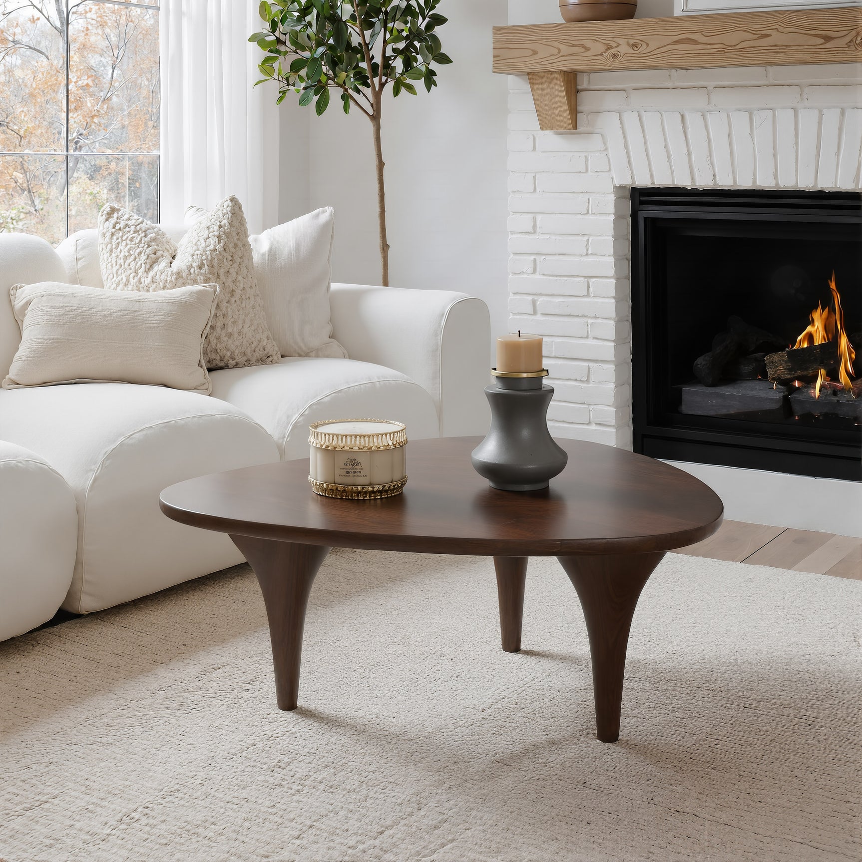 Spiker Walnut Coffee Table - Ornate Home