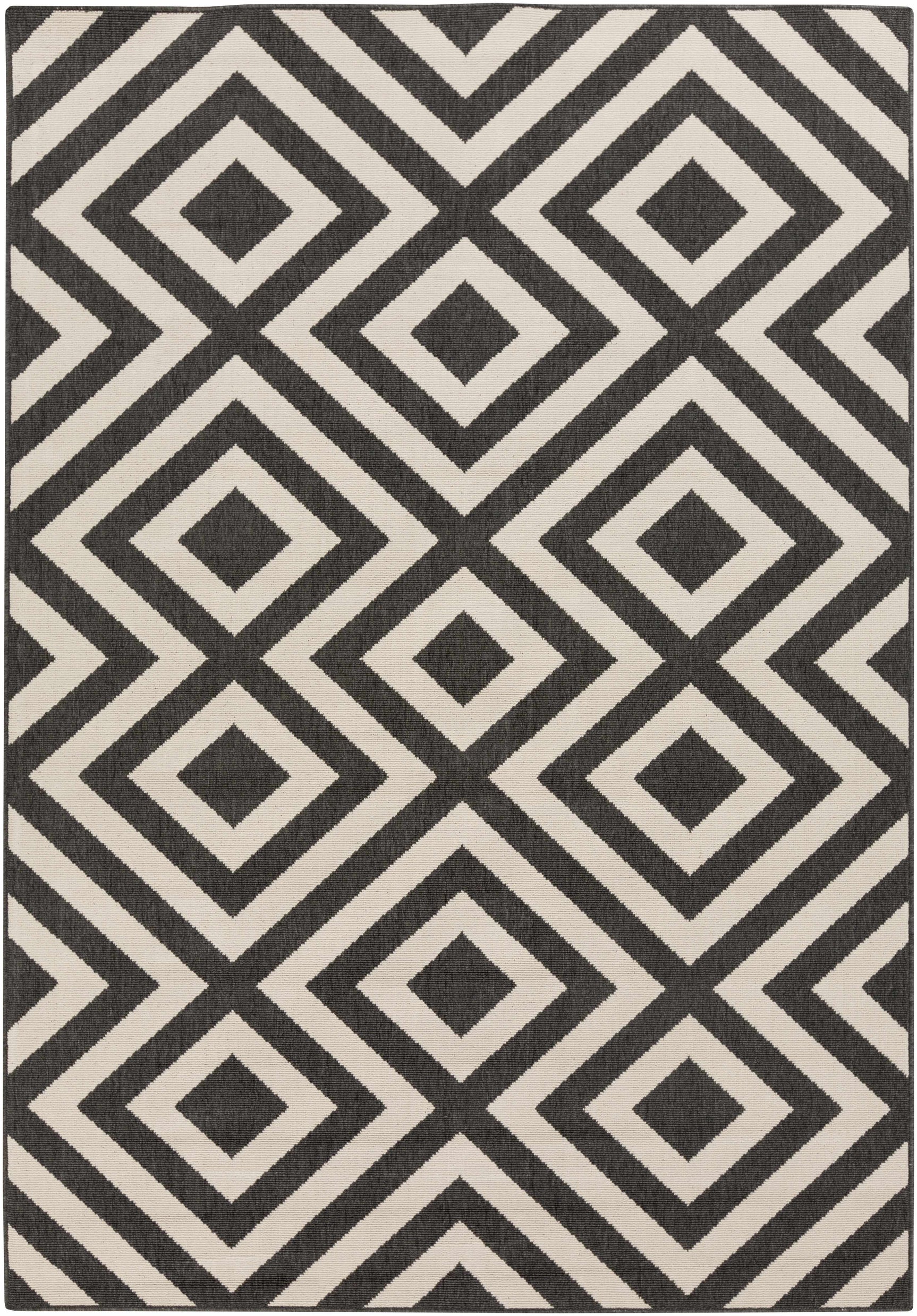 Spilsby Black Trellis Outdoor Rug - Ornate Home