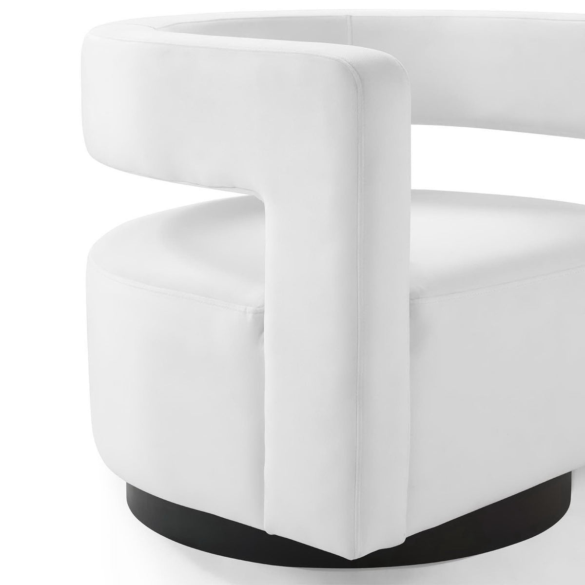 Spin White Cutaway Performance Velvet Swivel Armchair - Ornate Home