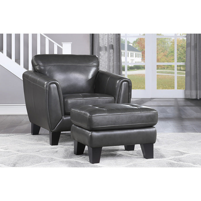 Spivey Dark Gray Ottoman - Ornate Home