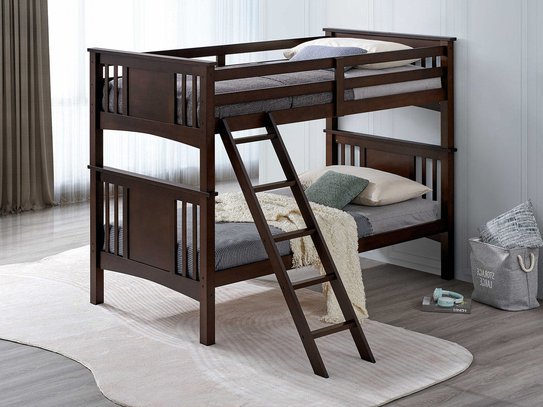 Spring Creek Dark Walnut Twin/Twin Bunk Bed - Ornate Home