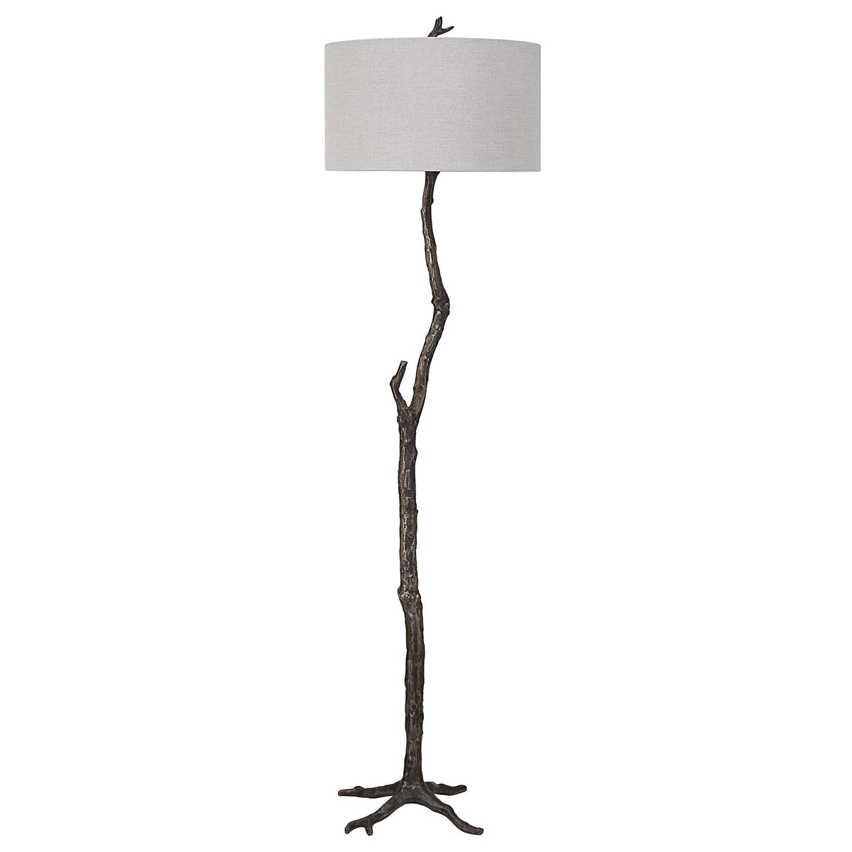 Spruce Black/Bronze Rustic Floor Lamp - Ornate Home