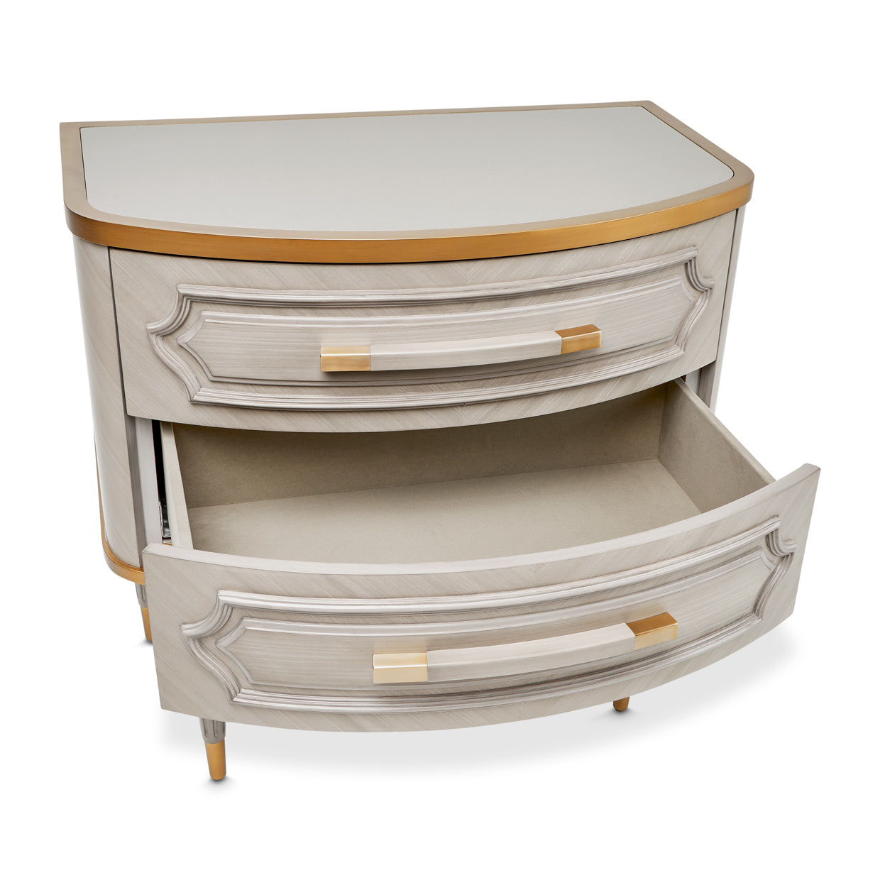St. Charles Dove Gray 2-Drawer Nightstand - Ornate Home