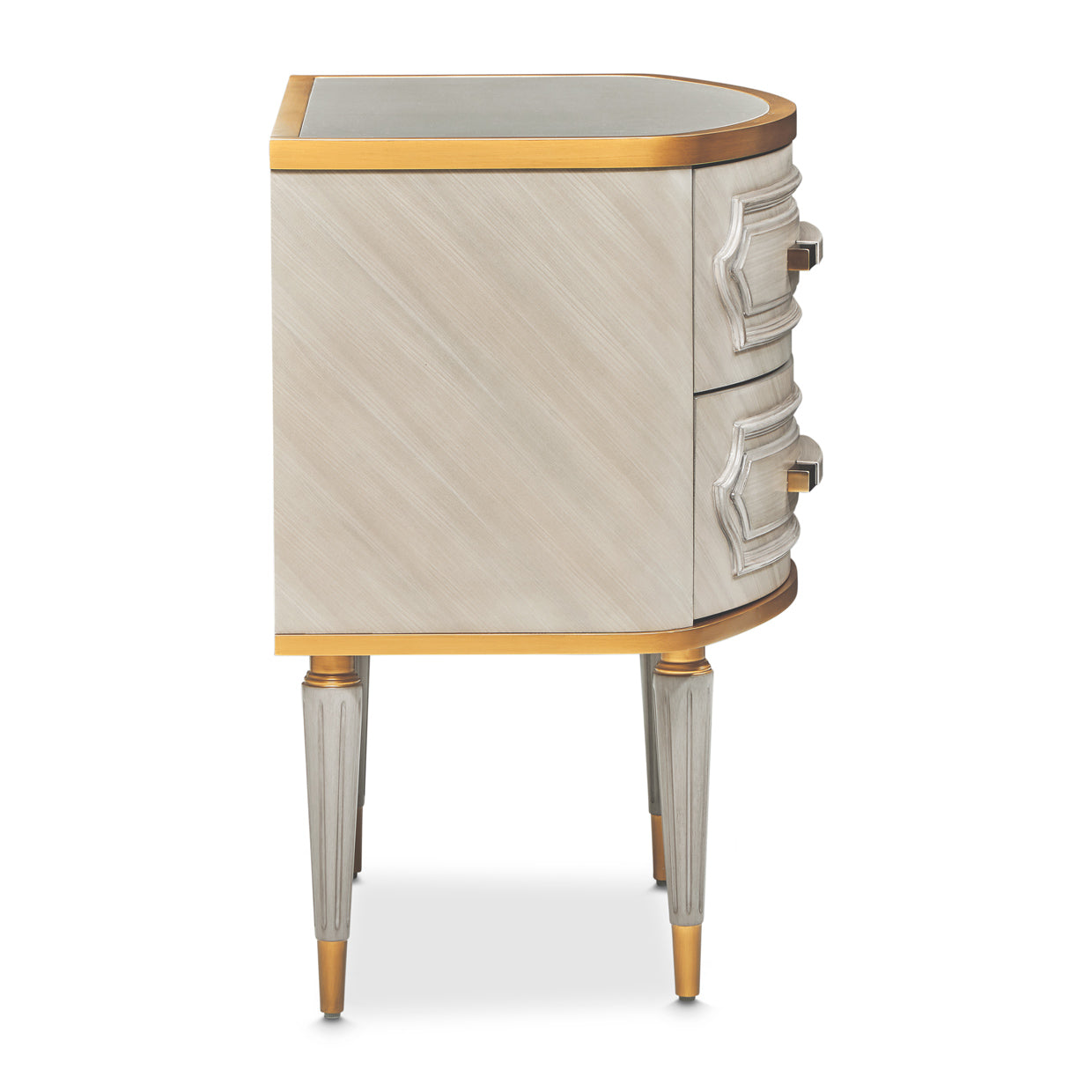 St. Charles Dove Gray 2-Drawer Nightstand - Ornate Home