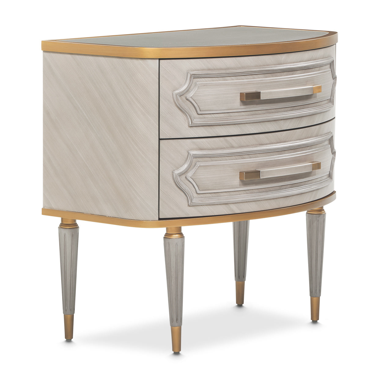 St. Charles Dove Gray 2-Drawer Nightstand - Ornate Home