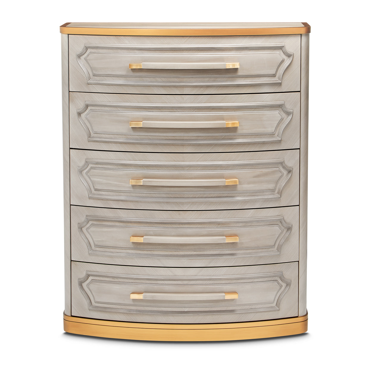 St. Charles Dove Gray 5-Drawer Highboy Chest - Ornate Home