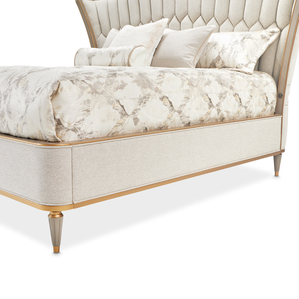St. Charles Dove Gray/Cirrus Upholstered Bed - Ornate Home