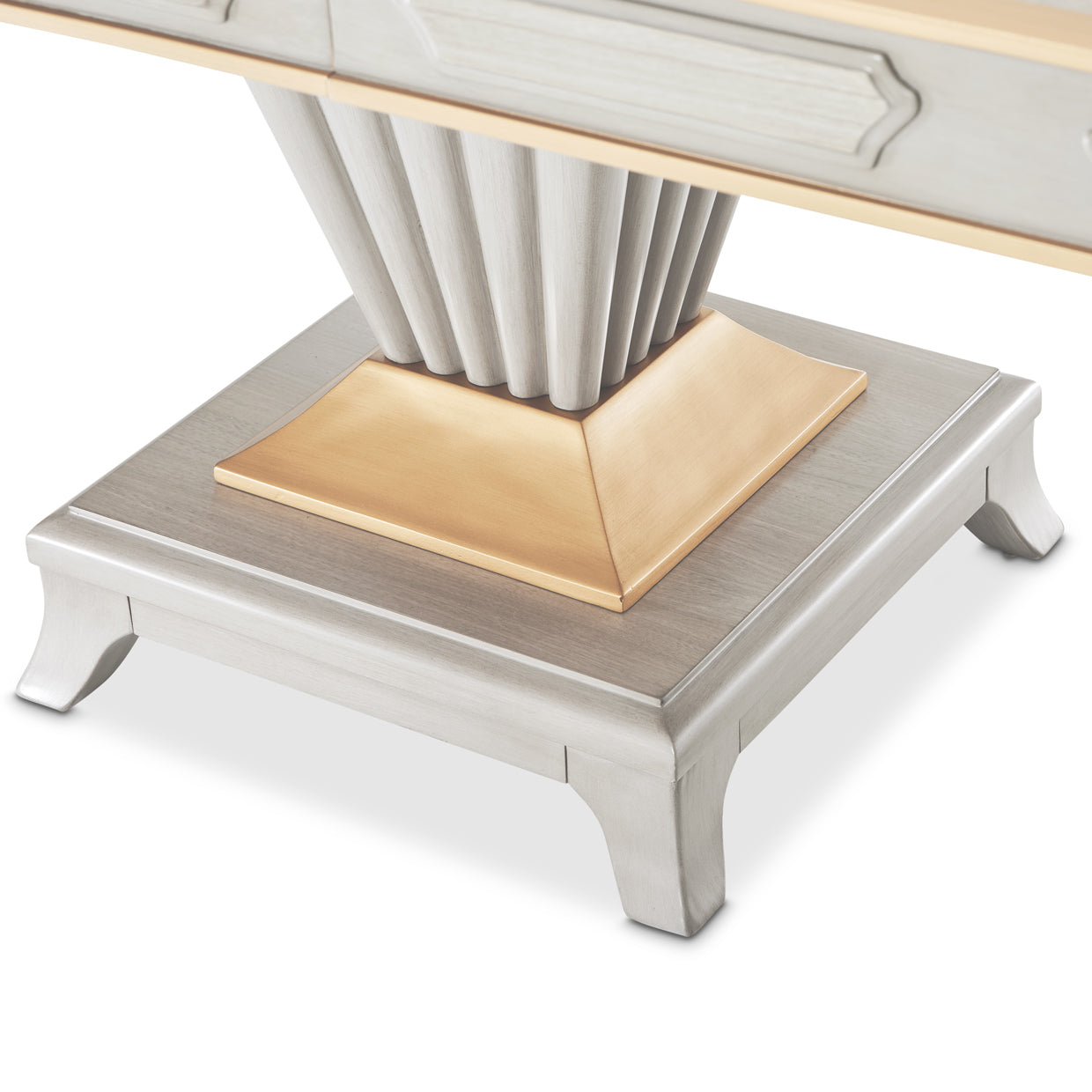 St. Charles Dove Gray Double Pedestal Dining Table - Ornate Home