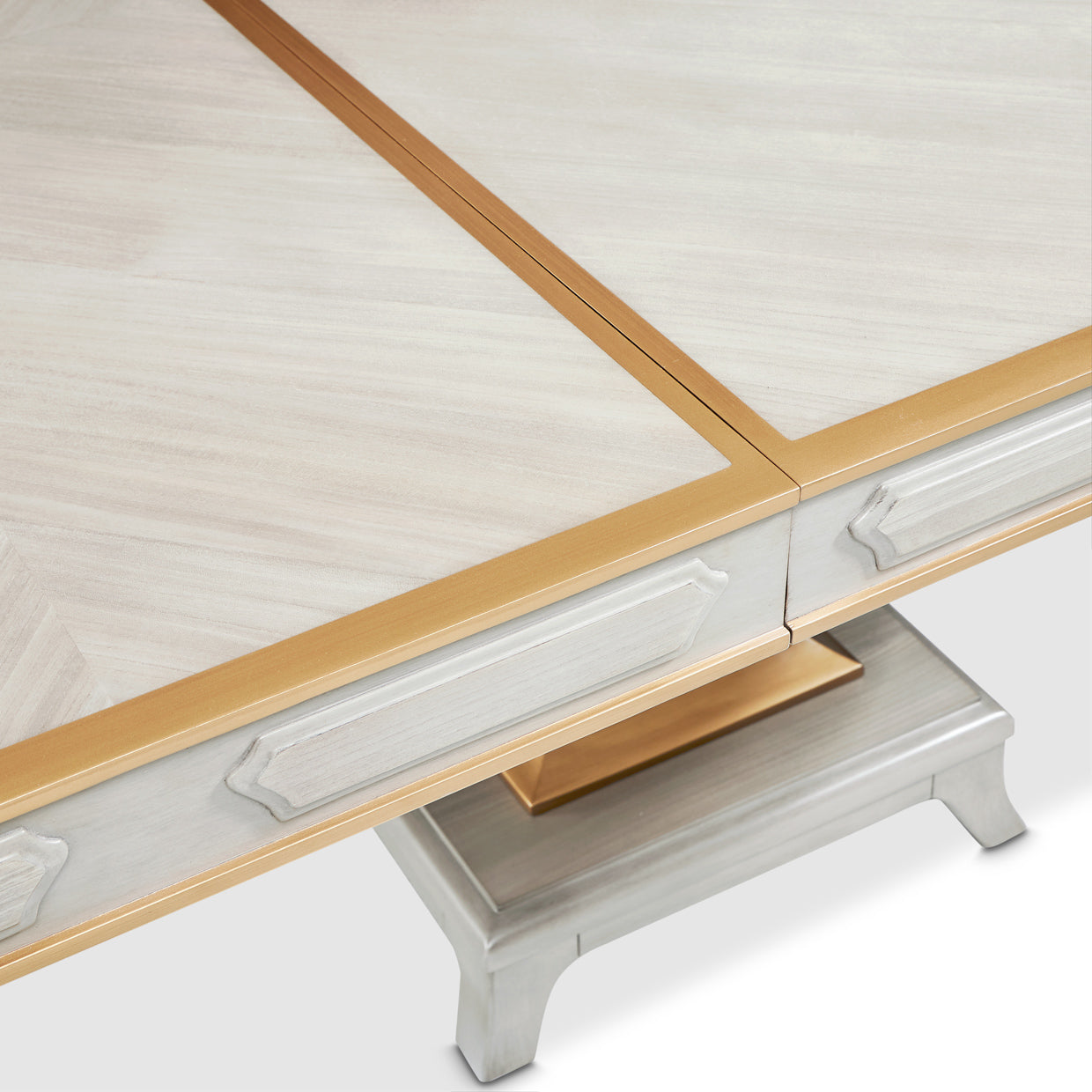 St. Charles Dove Gray Double Pedestal Dining Table - Ornate Home