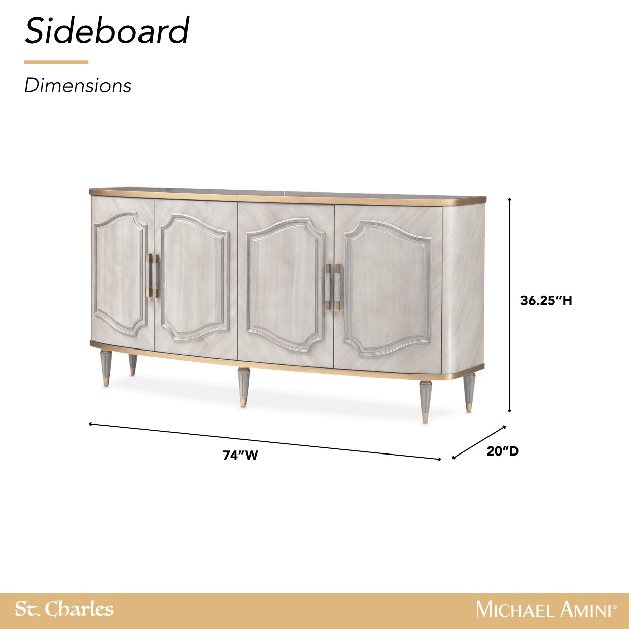 St. Charles Dove Gray Sideboard & Mirror - Ornate Home