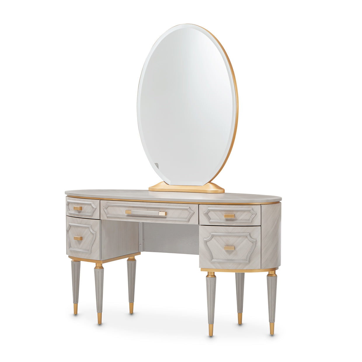 St. Charles Dove Gray Vanity Desk & Mirror - Ornate Home