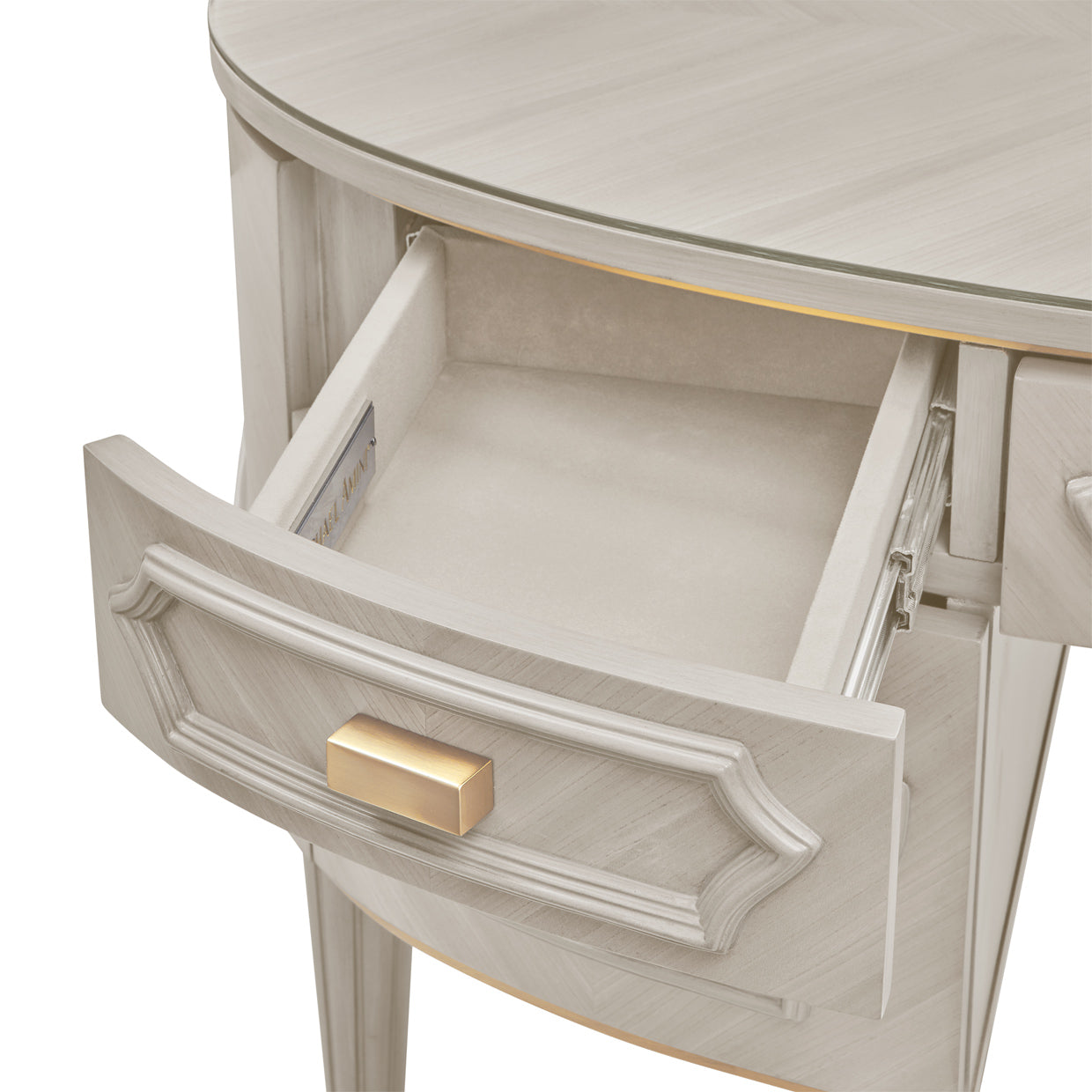 St. Charles Dove Gray Vanity Desk with Mirror & Chair - Ornate Home