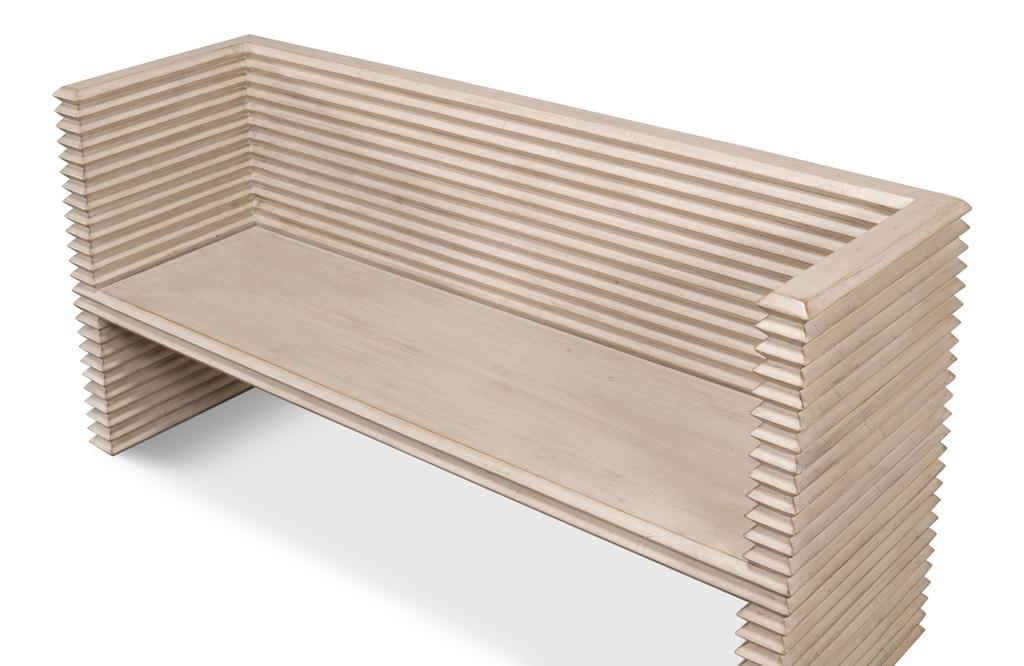 Stacked Grey Bench - Ornate Home