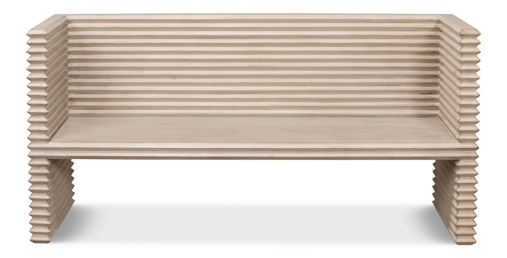 Stacked Grey Bench - Ornate Home