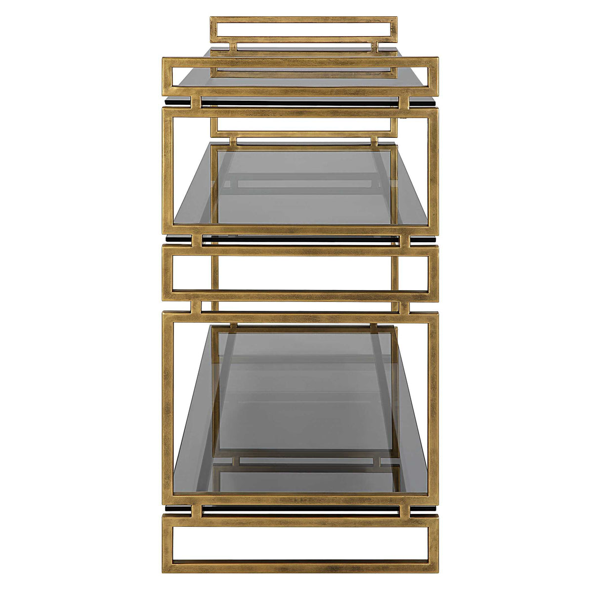 Stacked Up Gray Glass Console Table - Ornate Home