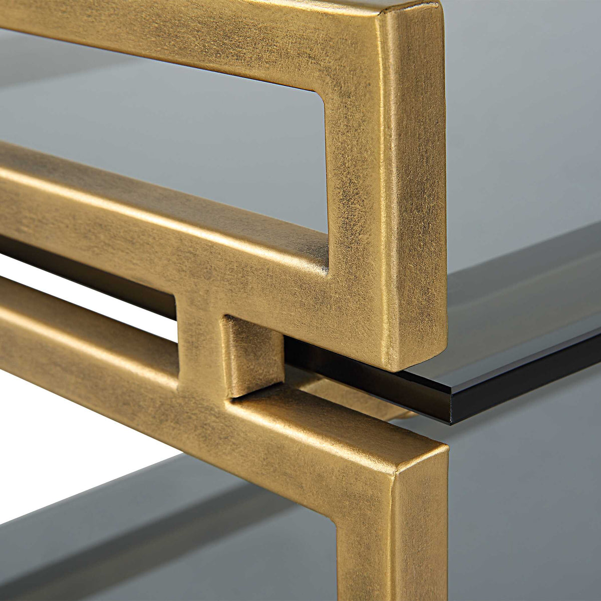 Stacked Up Gray Glass Console Table - Ornate Home