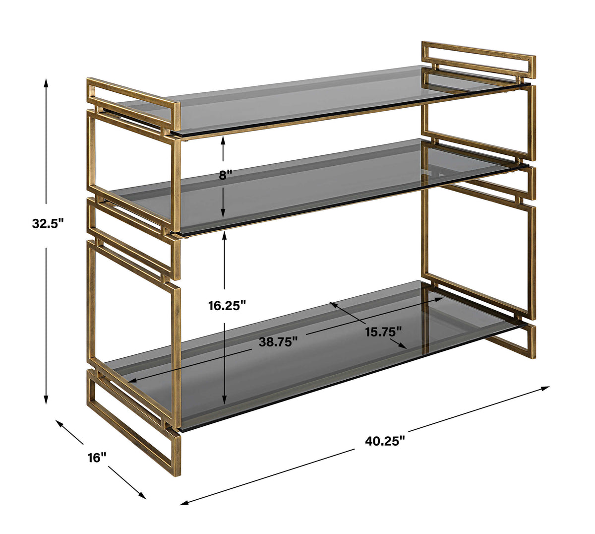 Stacked Up Gray Glass Console Table - Ornate Home