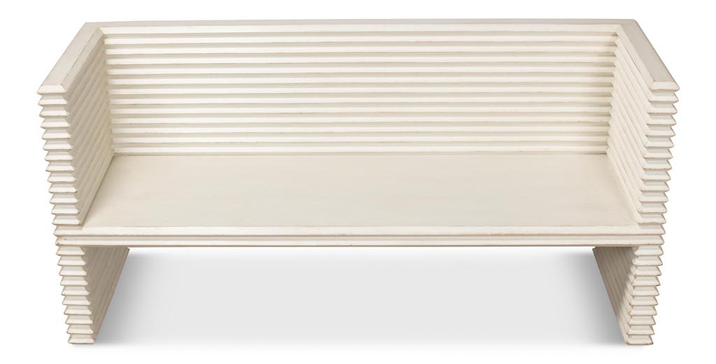 Stacked White Bench - Ornate Home