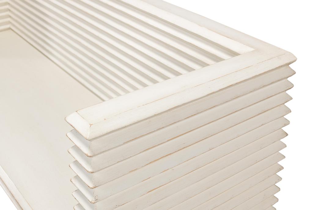 Stacked White Bench - Ornate Home