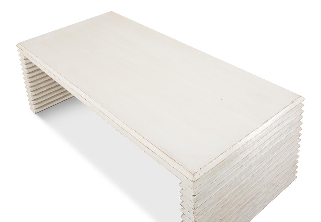 Stacked White Cocktail Table - Ornate Home