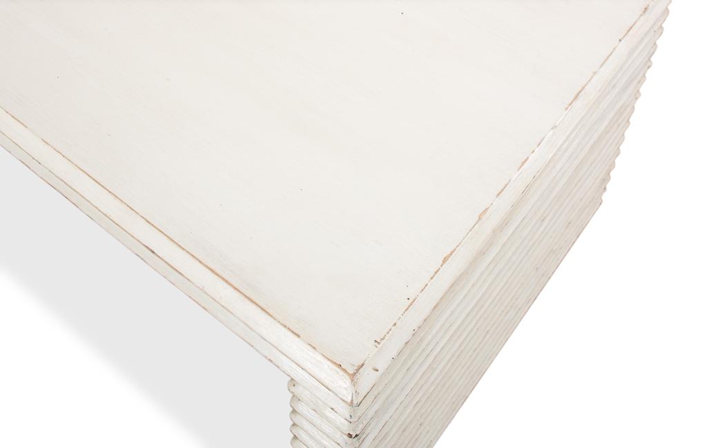 Stacked White Cocktail Table - Ornate Home