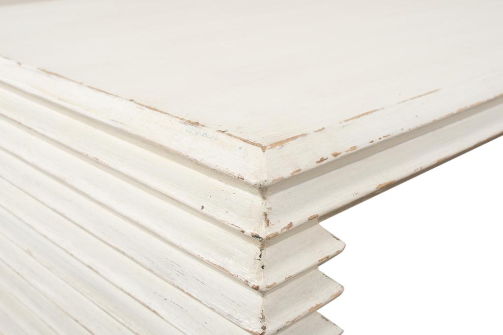 Stacked White Cocktail Table - Ornate Home