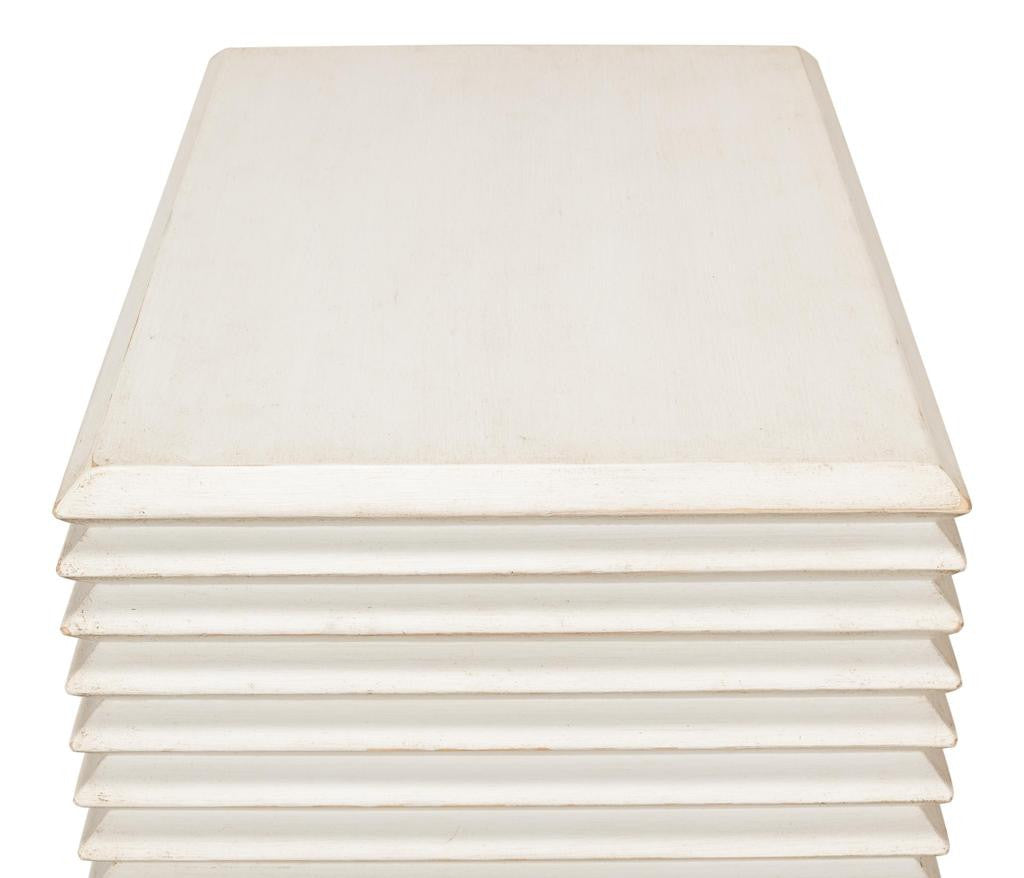 Stacked White Side Table - Ornate Home